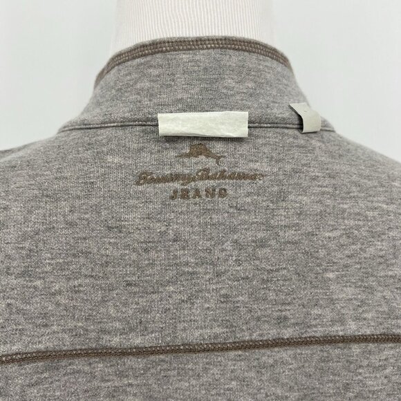 Tommy Bahama Reversible Mens Pullover 1/4 Zip Sweater XL Extra Large Beige & Gra - Picture 8 of 10